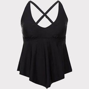 ❤️‍🔥Torrid❤️‍🔥 BLACK V-NECK TANKINI swim top 3x